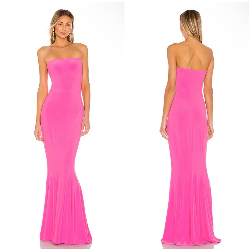 Norma Kamali x REVOLVE Strapless Fishtail Gown in Orchid Pink Size M
